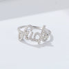 Wholesale Women's S925 Sterling Silver Letter Ring With Microencrusted Zircon And Highend Design