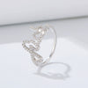 Wholesale Women's S925 Sterling Silver Letter Ring With Microencrusted Zircon And Highend Design