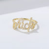 Wholesale Women's S925 Sterling Silver Letter Ring With Microencrusted Zircon And Highend Design