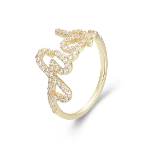Wholesale Women's S925 Sterling Silver Letter Ring With Microencrusted Zircon And Highend Design