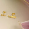 Wholesale Women's S925 Sterling Silver Light Luxury Earrings With Geometric Letters Numbers Text Electroplated