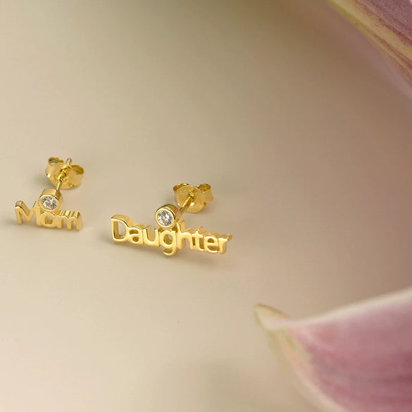 Wholesale Women's S925 Sterling Silver Light Luxury Earrings With Geometric Letters Numbers Text Electroplated