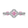 Wholesale Women's S925 Sterling Silver Light Luxury Floral Open Ring With Fourleaf Cone Zircon And Electroplating