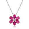 Wholesale Women's S925 Sterling Silver Light Luxury Flower Pattern Diamond Inlaid Clavicle Necklace