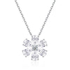 Wholesale Women's S925 Sterling Silver Light Luxury Flower Pattern Diamond Inlaid Clavicle Necklace
