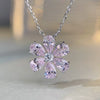 Wholesale Women's S925 Sterling Silver Light Luxury Flower Pattern Diamond Inlaid Clavicle Necklace