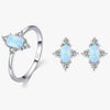 Wholesale Women's S925 Sterling Silver Light Luxury Geometric Earrings Set With Precious Stones