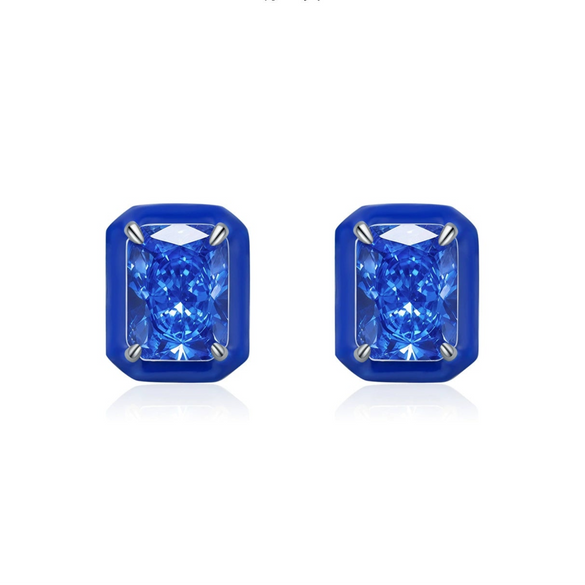 Wholesale Women's S925 Sterling Silver Light Luxury Geometric Imitation Diamond Earrings