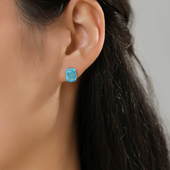 Wholesale Women's S925 Sterling Silver Light Luxury Geometric Imitation Diamond Earrings