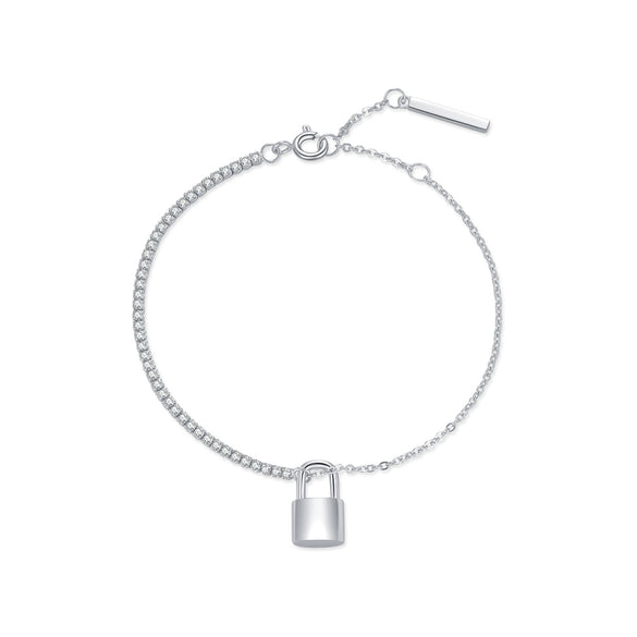 Wholesale Women's S925 Sterling Silver Light Luxury Rectangular Tail Bracelet With Metal Lock And Electroplating Design