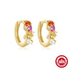 Wholesale Women's S925 Sterling Silver Lightning Zircon Inlaid Geometric Ear Buckle Earrings