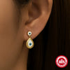 Wholesale Women's S925 Sterling Silver Lightning Zircon Inlaid Geometric Ear Buckle Earrings