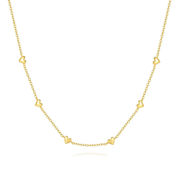 Wholesale Women's S925 Sterling Silver Love Fold Wear Clavicle Necklace With Geometric Pattern And Electroplating Treatment Ochain