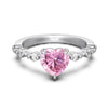Wholesale Women's S925 Sterling Silver Love Heart Shape Zirconium Inlay Electroplated Ring Jewelry