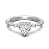 Wholesale Women's S925 Sterling Silver Love Heart Shape Zirconium Inlay Electroplated Ring Jewelry