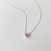 Wholesale Women's S225 Sterling Silver Love Pendant Necklace With Heart Shape And Mixed Gemstone Inlay And Electroplating O Chain