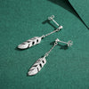 Wholesale Women's S925 Sterling Silver Lucky Leaf Tassel Earrings