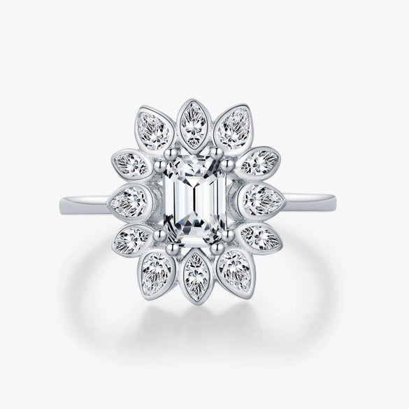 Wholesale Women's S925 Sterling Silver Luxury Diamond Ring With Electroplating