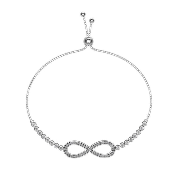 Wholesale Women's S925 Sterling Silver M?bius Geometric Style Bracelet With Zircon Opal And Electroplating Design