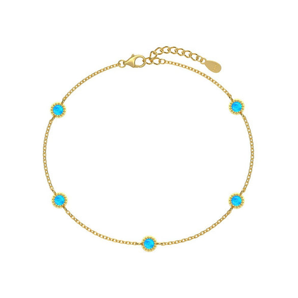 Wholesale Women's S925 Sterling Silver M?bius Geometric Style Bracelet With Zircon Opal And Electroplating Design