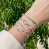 Wholesale Women's S925 Sterling Silver M?bius Geometric Style Bracelet With Zircon Opal And Electroplating Design