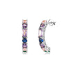 Wholesale Women's S925 Sterling Silver Micro Inlaid Zircon Geometric Earrings With Electroplating Treatment