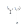 Wholesale Women's S925 Sterling Silver Micro Inlay Leaves Pattern Stud Earrings Inspired By 24 Solar Terms Grain Rain