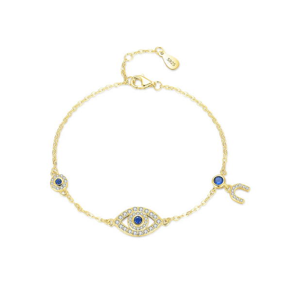 Wholesale Women's S925 Sterling Silver Microinlaid Devil's Eye Bracelet