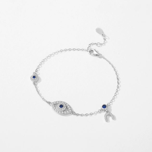 Wholesale Women's S925 Sterling Silver Microinlaid Devil's Eye Bracelet