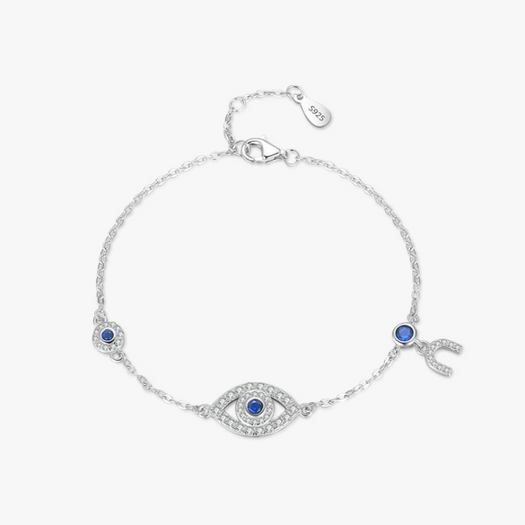 Wholesale Women's S925 Sterling Silver Microinlaid Devil's Eye Bracelet