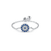 Wholesale Women's S925 Sterling Silver Microinlaid Diamond Geometric Devil Eye Ring With Seiko Craftsmanship