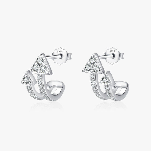 Wholesale Women's S925 Sterling Silver Microinlaid Double Arrow Earrings Light Luxury Niche Design