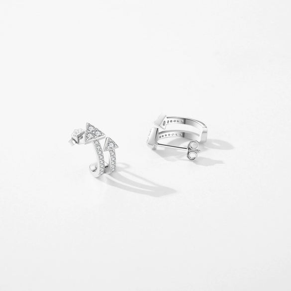 Wholesale Women's S925 Sterling Silver Microinlaid Double Arrow Earrings Light Luxury Niche Design