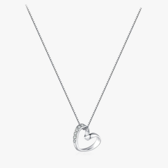 Wholesale Women's S925 Sterling Silver Microinlaid Hollow Heartshaped Love Clavicle Necklace