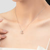 Wholesale Women's S925 Sterling Silver Microinlaid Hollow Heartshaped Love Clavicle Necklace