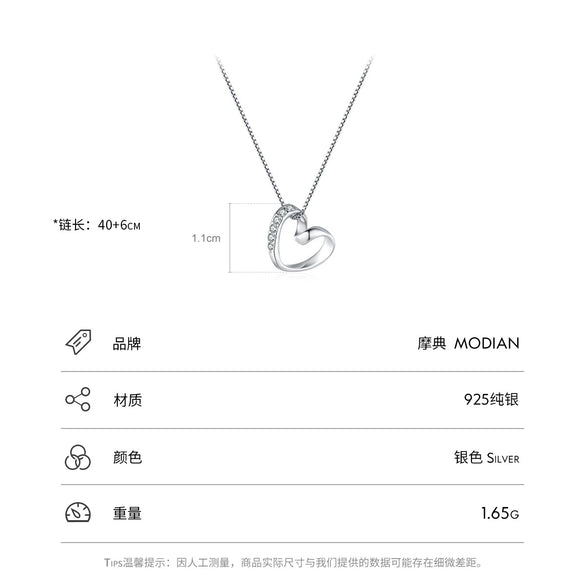 Wholesale Women's S925 Sterling Silver Microinlaid Hollow Heartshaped Love Clavicle Necklace