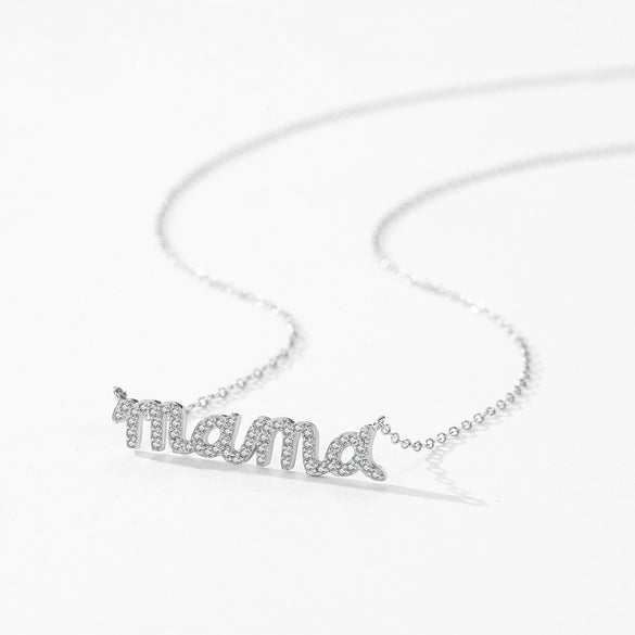 Wholesale Women's S925 Sterling Silver Microinlaid Letter Clavicle Chain Necklace