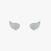 Wholesale Women's S925 Sterling Silver Microinlaid Zircon Earrings With Geometric Angel Wings Design