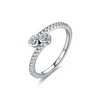 Wholesale Women's S925 Sterling Silver Microinlaid Zircon Heart Love Ring Sweet Simple Design