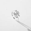 Wholesale Women's S925 Sterling Silver Microinlaid Zircon Leaf Open Ring Simple Fashion Finger Ring