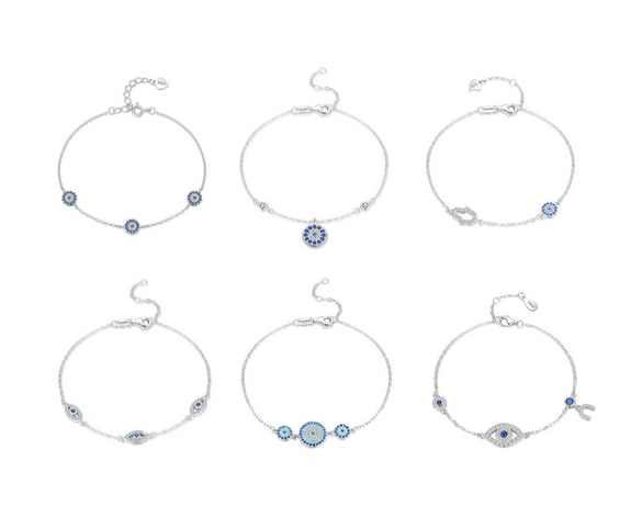 Wholesale Women's S925 Sterling Silver Microinlay Devil's Eye Bracelet
