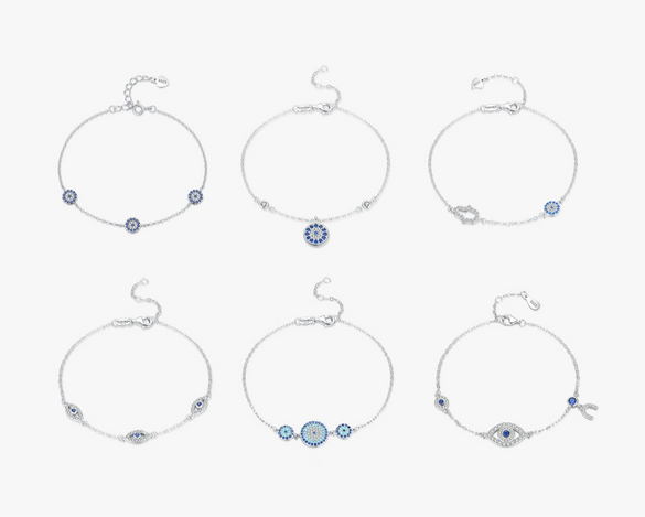 Wholesale Women's S925 Sterling Silver Microinlay Devil's Eye Bracelet