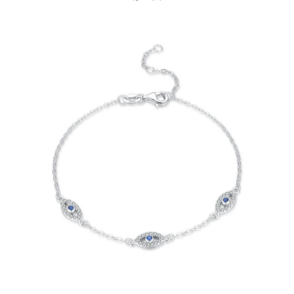 Wholesale Women's S925 Sterling Silver Microinlay Devil's Eye Bracelet