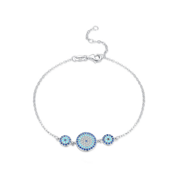 Wholesale Women's S925 Sterling Silver Microinlay Devil's Eye Bracelet