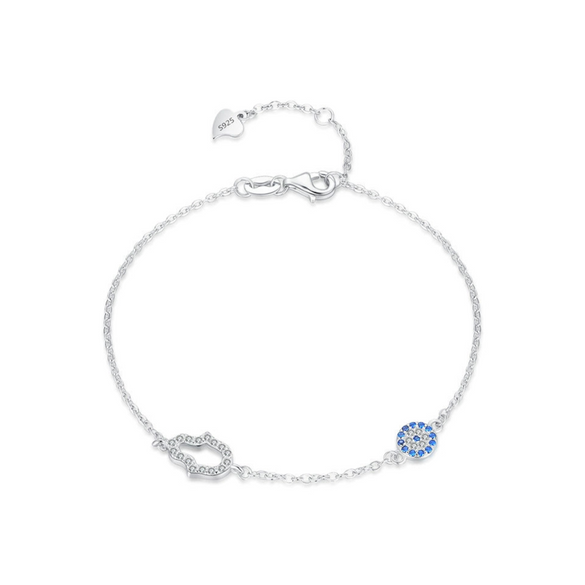 Wholesale Women's S925 Sterling Silver Microinlay Devil's Eye Bracelet