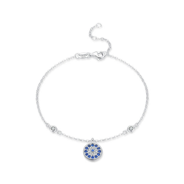 Wholesale Women's S925 Sterling Silver Microinlay Devil's Eye Bracelet