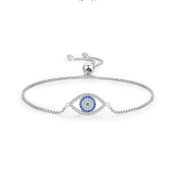 Wholesale Women's S925 Sterling Silver Microinlay Devil's Eye Bracelet