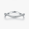Wholesale Women's S925 Sterling Silver Microinlay Wave Geometric Niche Ring