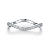 Wholesale Women's S925 Sterling Silver Microinlay Wave Geometric Niche Ring