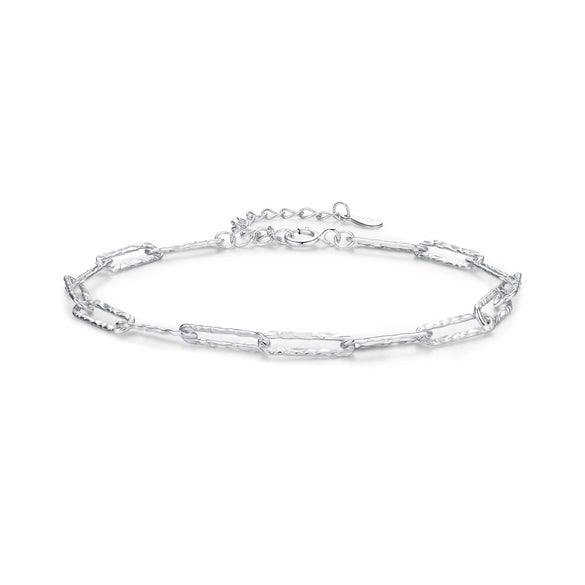 Wholesale Women's S925 Sterling Silver Minimalist Irregular Hammer Design Cold Style Niche Bracelet With Electroplating